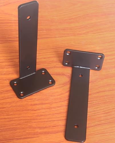 16 Pack - 7 inch Black Hidden L Shelf Bracket Iron Floating Shelf Brackets - Image 6