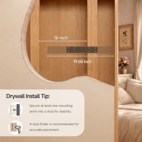 20in Oak Floating Shelves for Wall, Decor Storage - Image 5