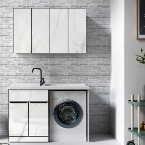 Hopeak White Brick Wallpaper Self-Adhesive Peel and Stick Wallpaper Waterproof - Image 6