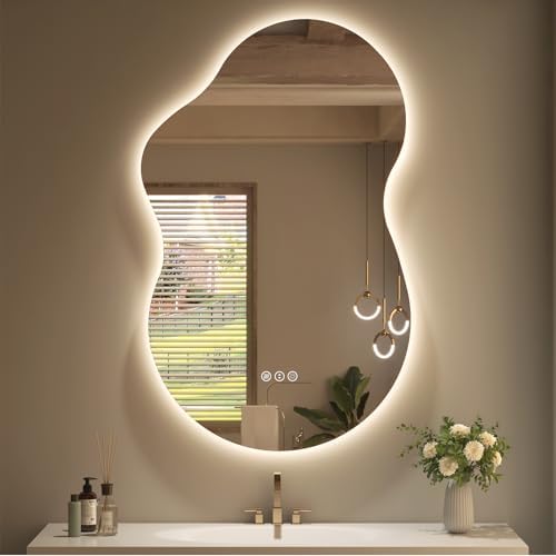 SMIROR 20x32 Irregular Backlit Led Lighted Bathroom Vanity Mirror by SMIROR
