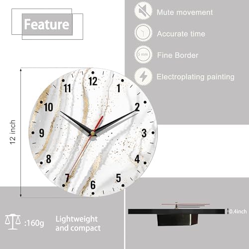 SPUNKER Clock for Bedroom, Abstract Kitchen Clocks Wall Battery Operated - Image 2