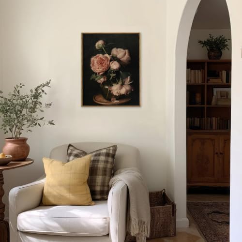 KBKBART Framed Canvas Wall Art, Peony Floral Prints Decor, 16x24 Inch - Image 5