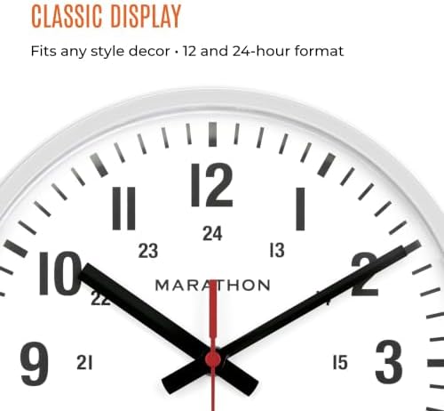 MARATHON 10-Inch Silent Sweep Analog Wall Clock - Image 4