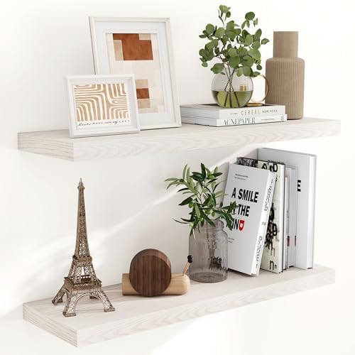 36 Inch Long Floating Shelves for Wall, 9.3 Inch Deep Floating Shelf by FunMemories