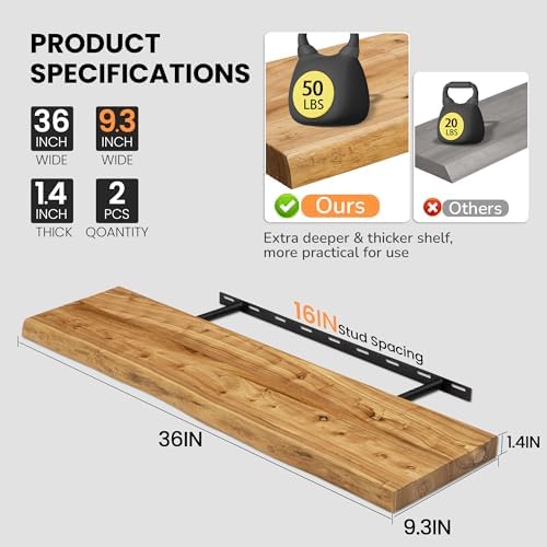 Floating Shelves for Wall, Heavy-Duty Floating Shelves - Image 3