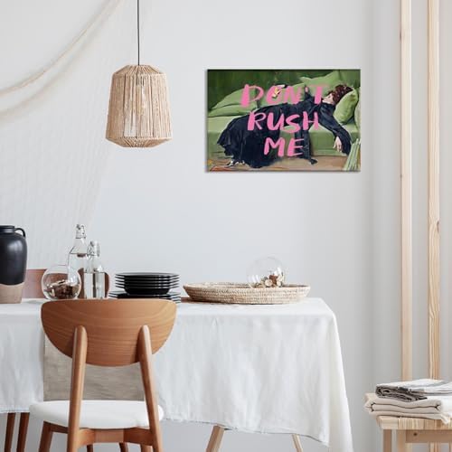 Vintage Don'T Rush Me Pink Graffiti Posters Preppy Style Maximalist Canvas Wall - Image 3