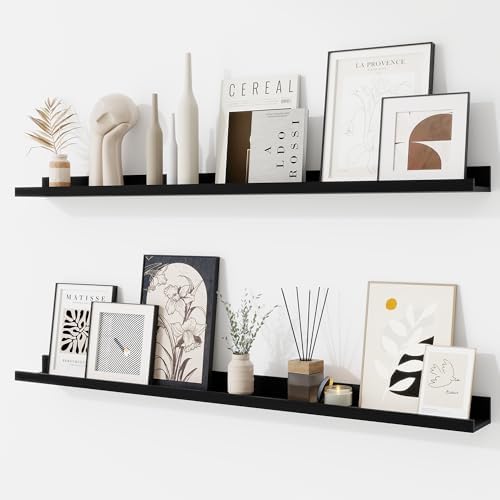 RICHFOCUS Picture Ledge Shelf, 40 inch Floating Shelves Set of 2, Wood Wall by RICHFOCUS