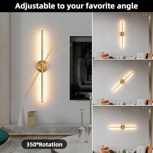 Wall Sconces Battery Operated Set of Two, 27.6 Inch Dimmable USB Rechargeable - Image 6