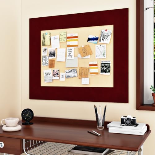 Dark Red Mirror Frame Border Velvet Fabric Wallpaper 3.94"x197" - Image 3