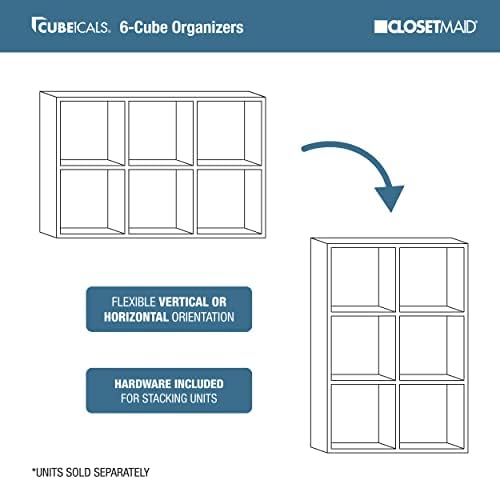 ClosetMaid Cubeicals 6 Cube Storage Shelf Organizer Bookshelf, Vertical Or - Image 5