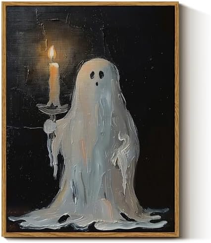 InSimSea Vintage Halloween Decor, Ghost Picture, Framed Art by InSimSeaArt