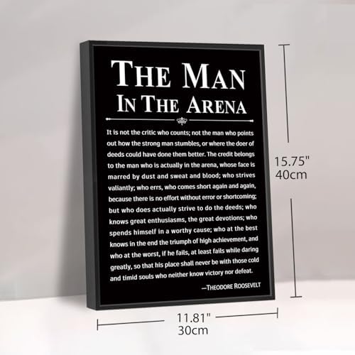 Office Wall Art Inspirational Decor The Man in the Arena Framed 12’’x16’’ - Image 6