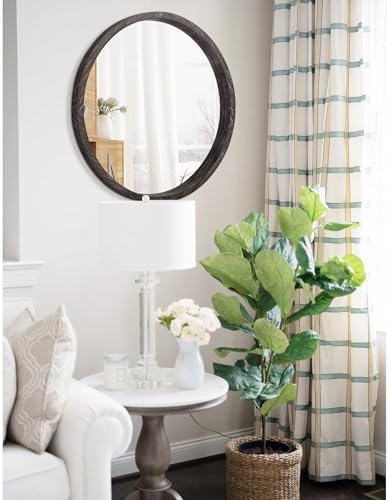 JJUUYOU Large Round Mirrors for Wall Circular Mirror for Bathroom, Rounded 20 - Image 5