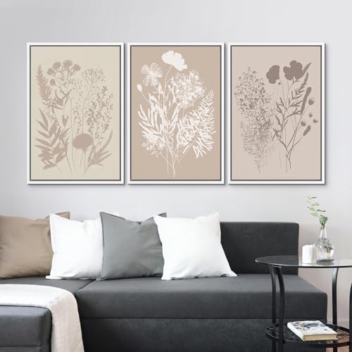 MUDECOR Framed Canvas Print Wall Art Wildflower Art Print, Floral Botanical - Image 3