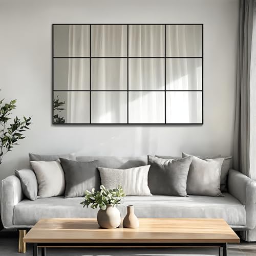 Antok Wall Mirror, Metal Framed Wall Mounted Mirror, Hanging or Leaning - Image 3