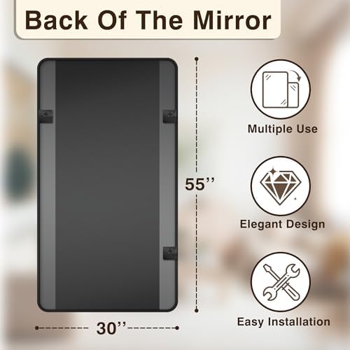 Vanity Bathroom Mirror, 30”x55” Black Bathroom Mirror - Image 2