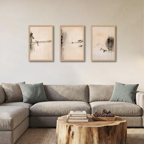 japanese zen wall art set of 3, Scandinavian Pine Tree Canvas Prints - Image 6