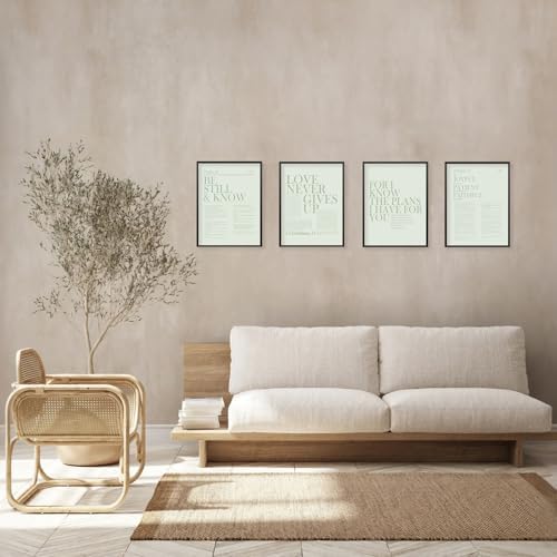 Locomiss Sage Green Christian Modern Bible Verse Wall Art Decor - Image 4