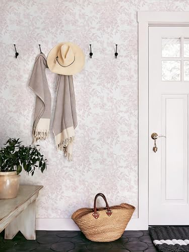 Heroad 17.3''X393'' Pink Peel and Stick Wallpaper Vintage Floral Contact Paper - Image 4