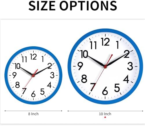 AKCISOT 10 Inch Wall Clock, Silent Battery Operated Analog Clock - Image 2