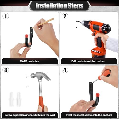 Nacial 10 Pack Heavy Duty Garage Hooks - Image 5