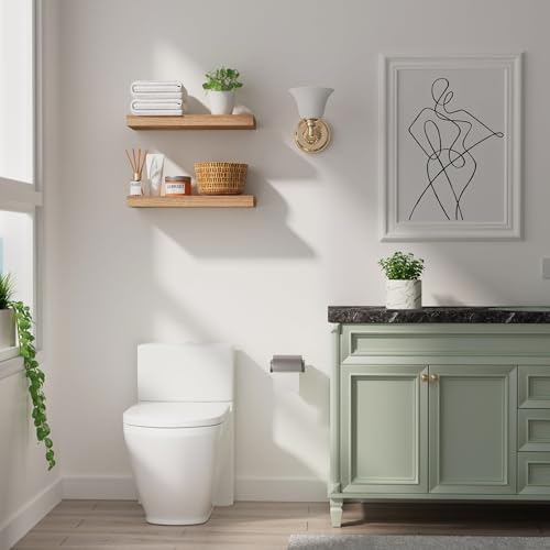 15.7in Oak Floating Shelves for Wall, Home Decor - Image 5