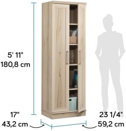 Sauder HomePlus Two Door Storage Cabinet/Pantry Cabinet, Pacific Maple Finish - Image 3