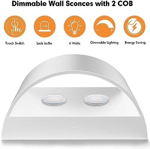 Wall Sconces Set of Two | Modern LED Indoor Wall Lights, Up and Down Wall Mount - Image 4