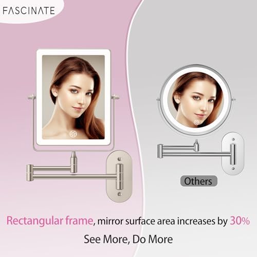 FASCINATE 8.7" 5000mAh Rechargeable Wall Mounted Makeup Mirror - Image 3