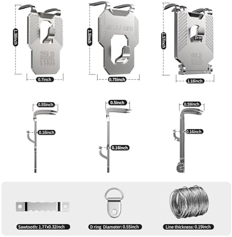 111Pcs 25 40 65 LB Drywall Picture Hangers Claw Heavy Duty No Damage - Image 2