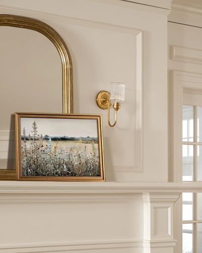 KBKBART Gold Framed Canvas Wall Art, Landscape Wildflower Prints 12x16inch - Image 4