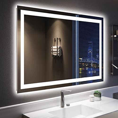 48x32 LED Bathroom Mirror with Lights, Lighted Vanity Mirror by YEELAIT