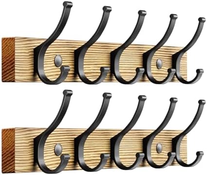 Optish Coat Rack Wall Mount, 16.5 Inches Wood Coat Hooks Wall Mount, Wall Coat by Optish