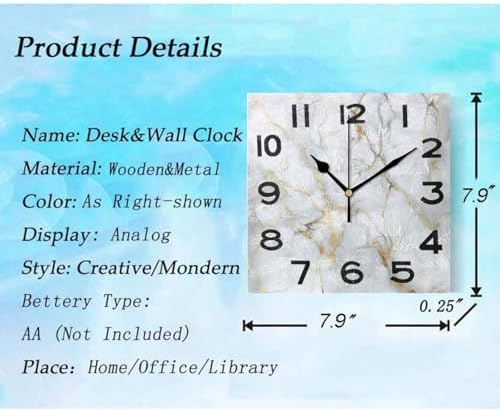 Moderate 8 Inch Square Wall Clock - Image 3