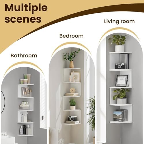 5-Tier Corner Shelf, Floating Corner Shelf Wall Mounted - Image 6