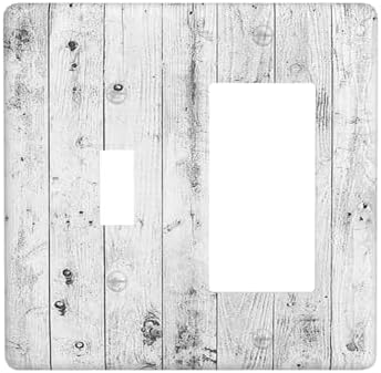 Outlet Covers Rustic White Grey Wood Grain 1 Toggle 1 Rocker Combination by Lightswitchcovers