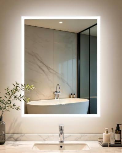 LUVODI Bathroom LED Mirror Backlit: Rectangular Vanity Mirror 28x36 inches by LUVODI