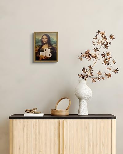 HYRA Vintage Mona Lisa Bathroom Wall Art, Funny Abstract Mona Lisa Paper Roll - Image 2