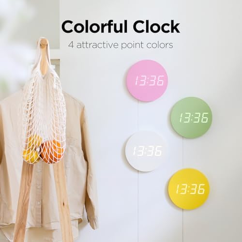 mooas Crayon Mini Digital LED Wall Clock, Nightlight - Image 4
