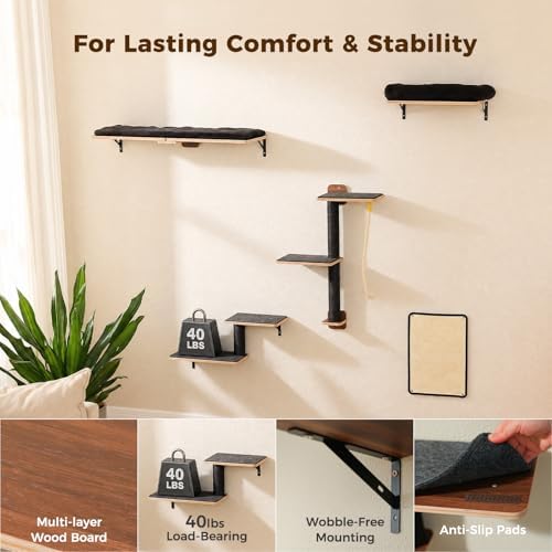 PAWZ Road Cat Wall Shelves, Modern Cat Wall Furniture - Image 6