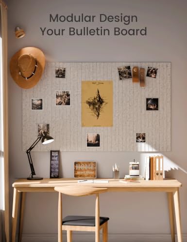 Fluxynara 48" x 36" Large Felt Bulletin Board，Minimalist Gray - Image 6