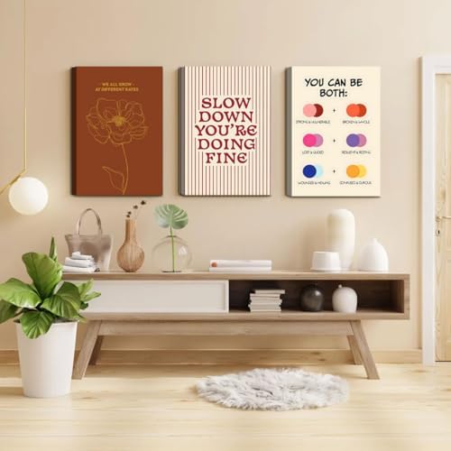 3 pcs Framed Growth Mindset canvas Wall Art Modern Minimalist Inspirational - Image 6