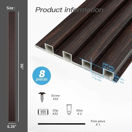 Art3d 96 x 6 Inch WPC Wood Diffuser Slat Wall Panel - Image 4