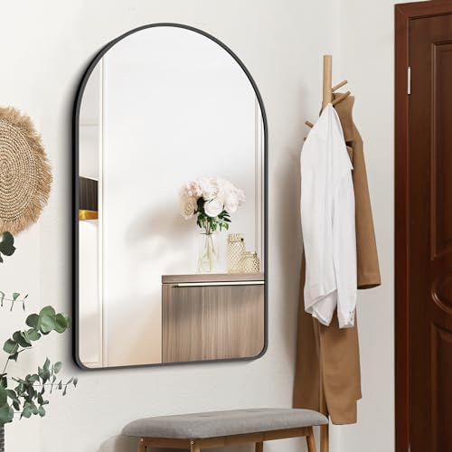 FORBATH Arched Mirror 32x48 Inch, Bathroom Mirror Wall Mounted Modern Black - Image 6