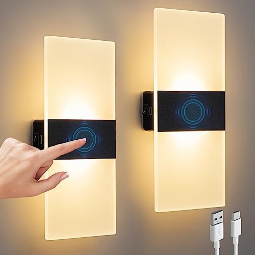 Wall Sconce, LED Wall Lights for Room Decor, Touch Control by SURPALIG