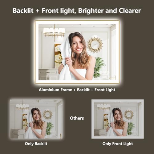 55x30 LED Bathroom Mirror with Lights - Image 3