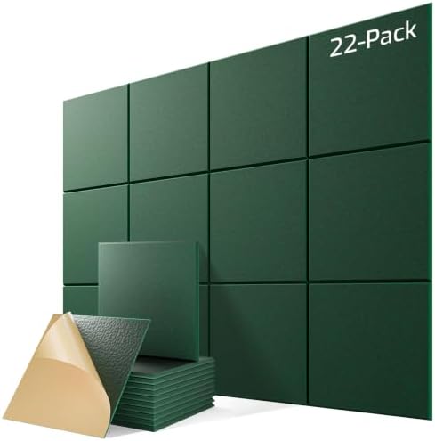 22 Pack Self-Adhesive Sound Proof Foam Panels by Lebenforce