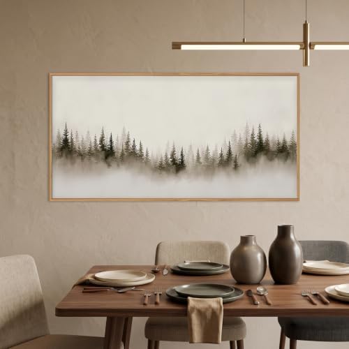 Aryroi Abstract Neutral Gray Forest Landscape Framed Canvas Wall Art Set - Image 4