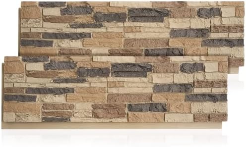 2 Pack Faux Stone Panels Interior 45.6''l x 11.8''h x 0.98''d Faux Siding by Unknown