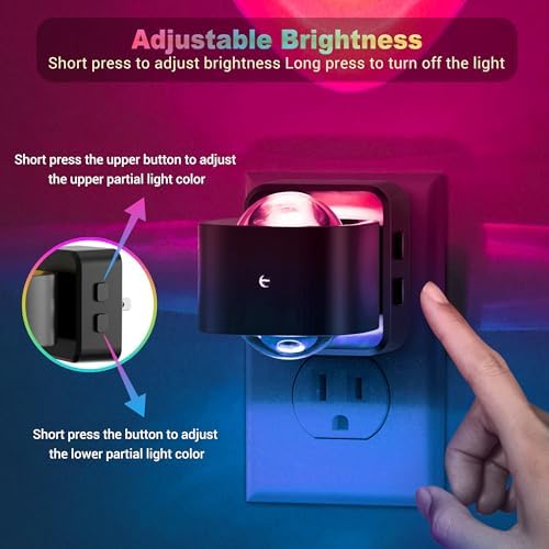 JandCase Night Lights Plug into Wall, 10-Colored Changing Night Light - Image 5